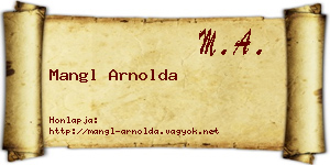 Mangl Arnolda névjegykártya